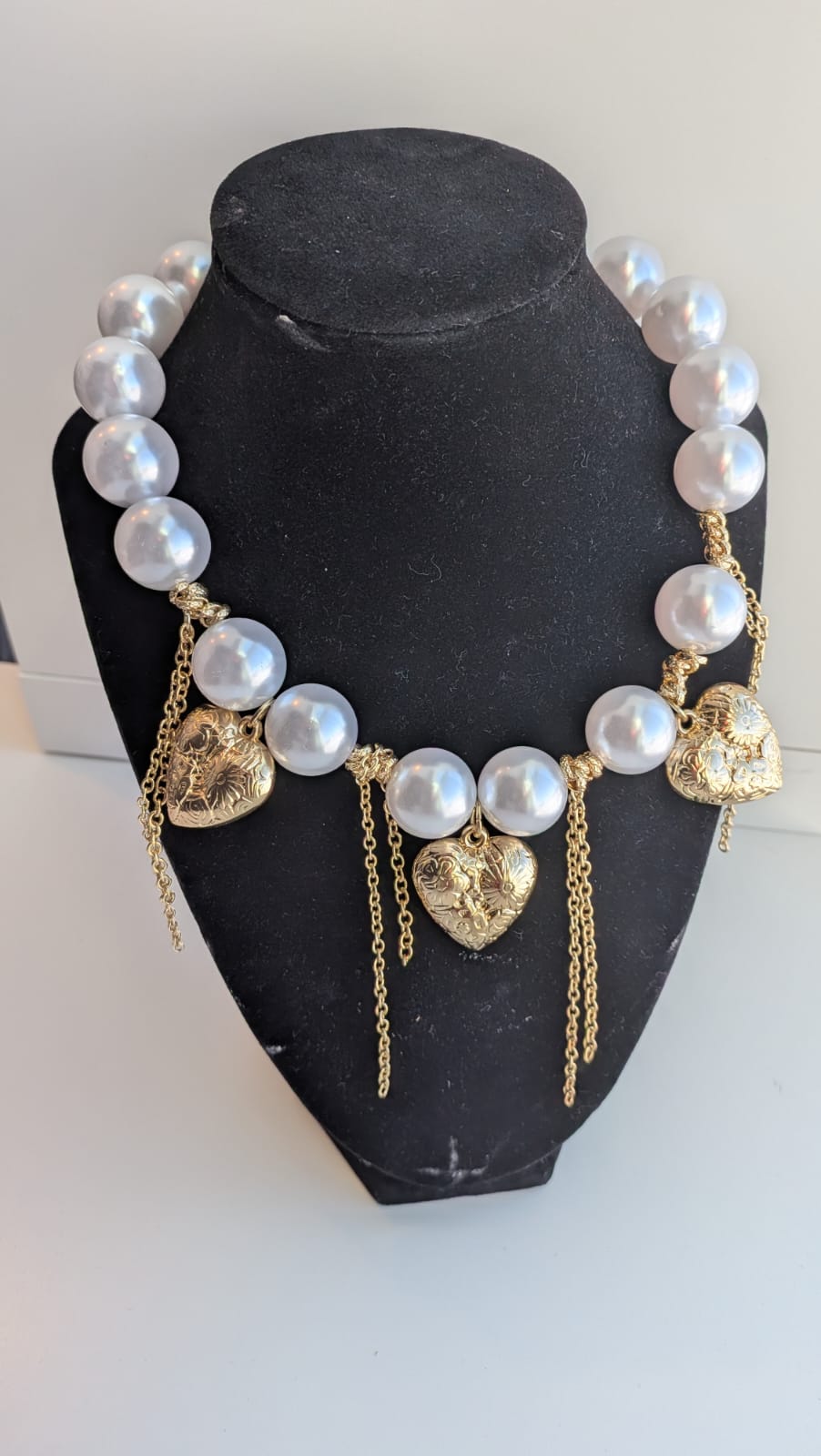 Collar 17 corazon Perla