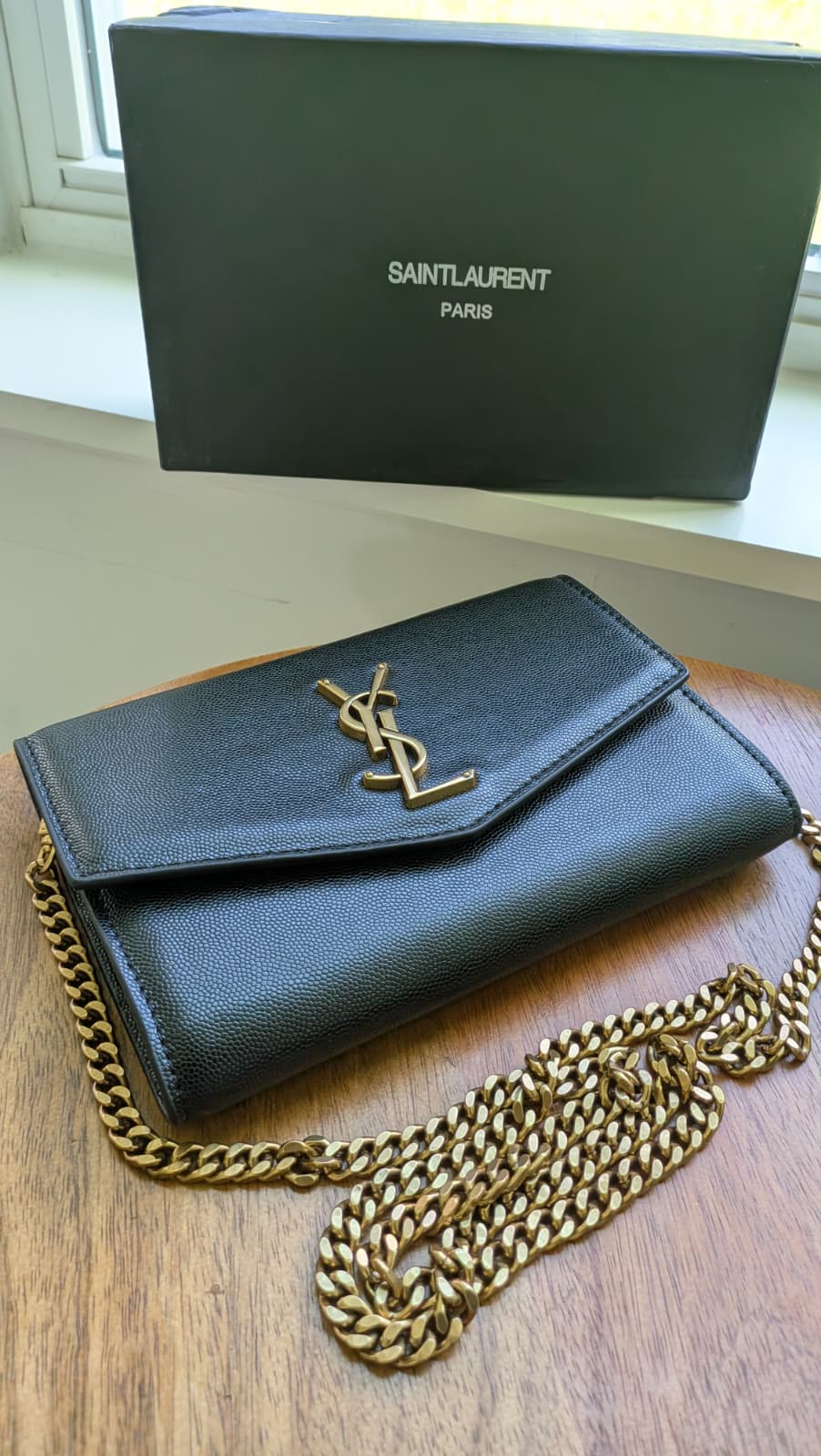 Bolsa YSl negra con Cadena top quality