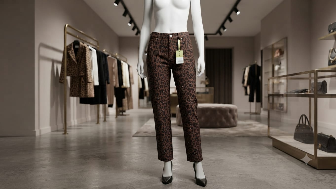 Pantalón barrel leopardo small nuevo