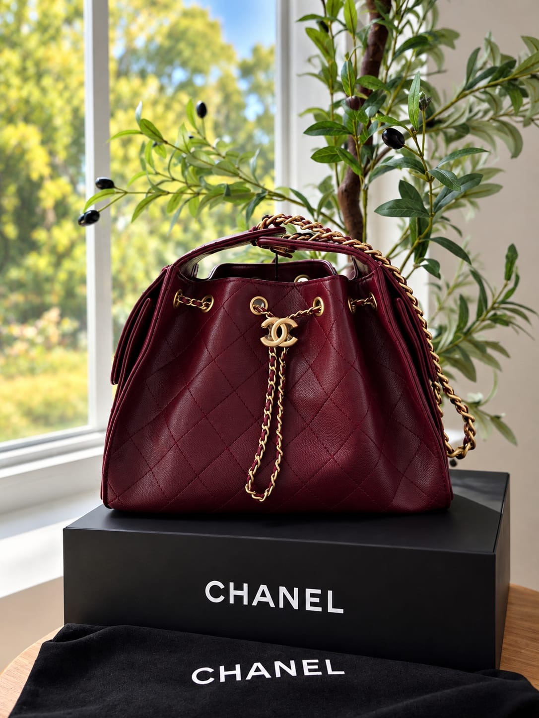 Bolsa Chanel 25 top quality mediana con caja y cubre polvo