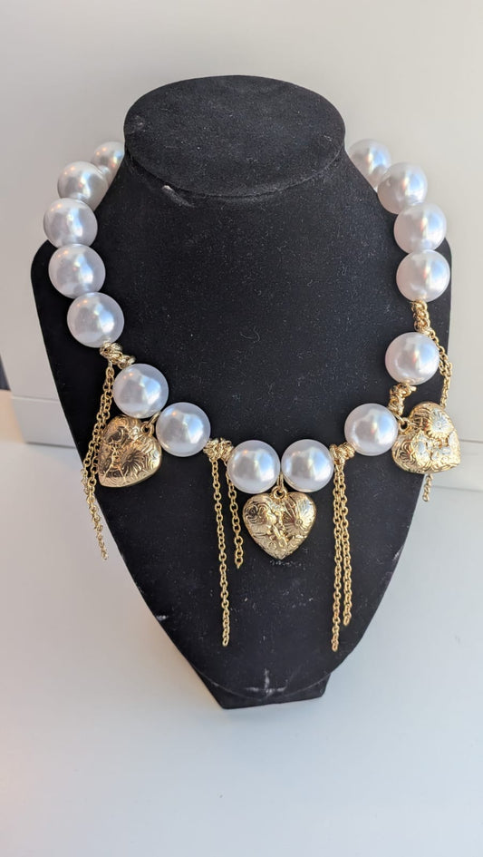 Collar 17 corazon Perla