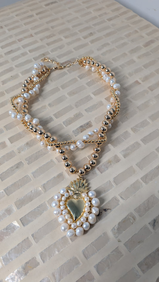 Set corazon anillo collar y aretes