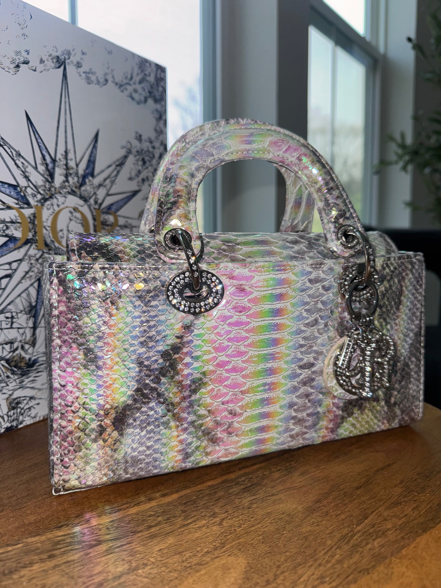 Bolsa Dior tornasol con accesorios top quality