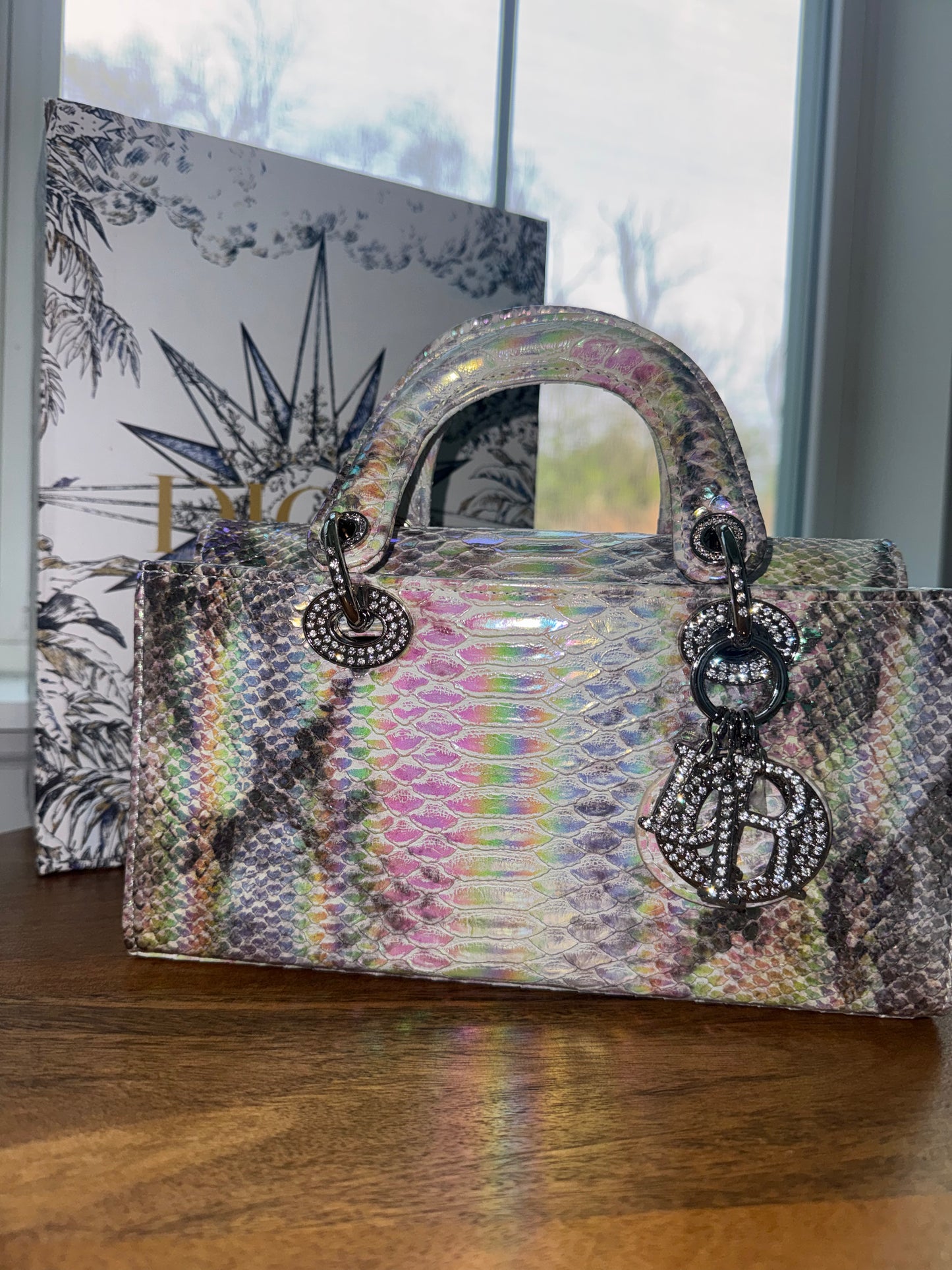 Bolsa Dior tornasol con accesorios top quality