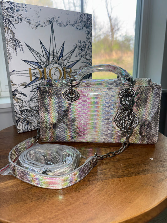 Bolsa Dior tornasol con accesorios top quality