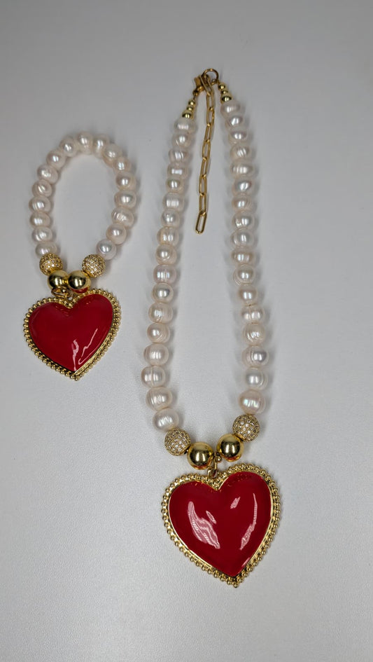 Set de Perla’s con corazon