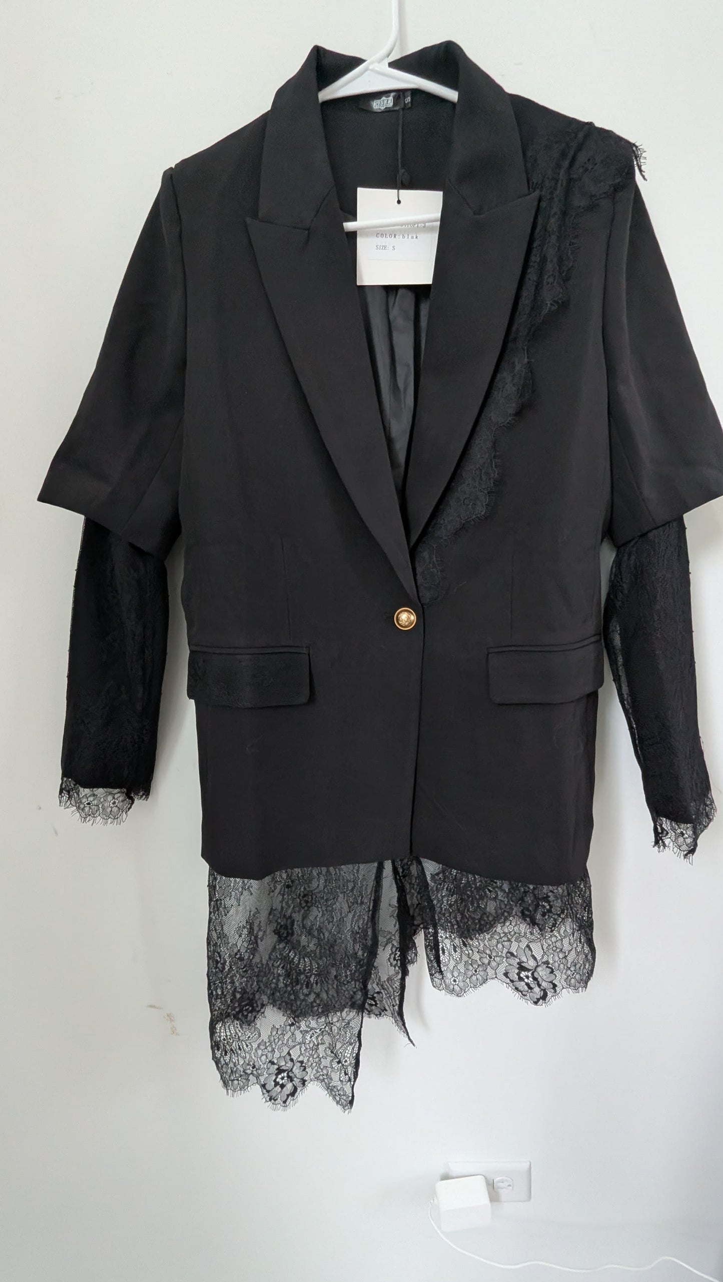 Blazer negro encaje