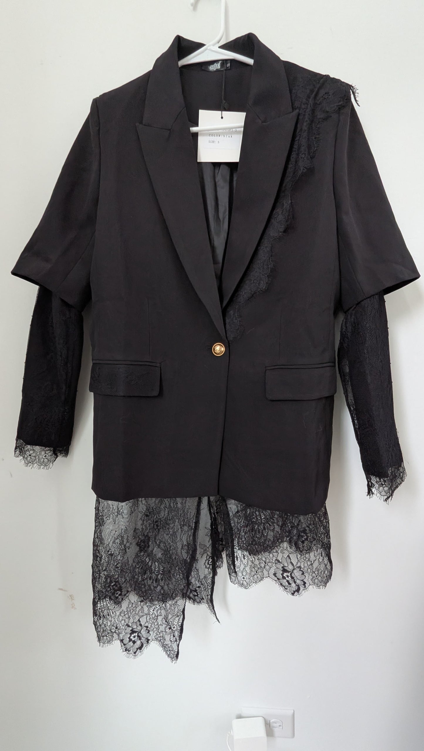 Blazer negro encaje