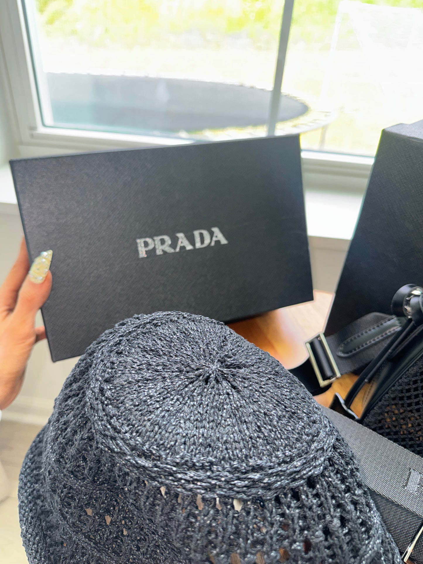 Set Prada bolsa y sombrero top quality