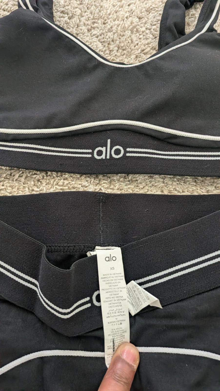 Set alo negro small closet sale.