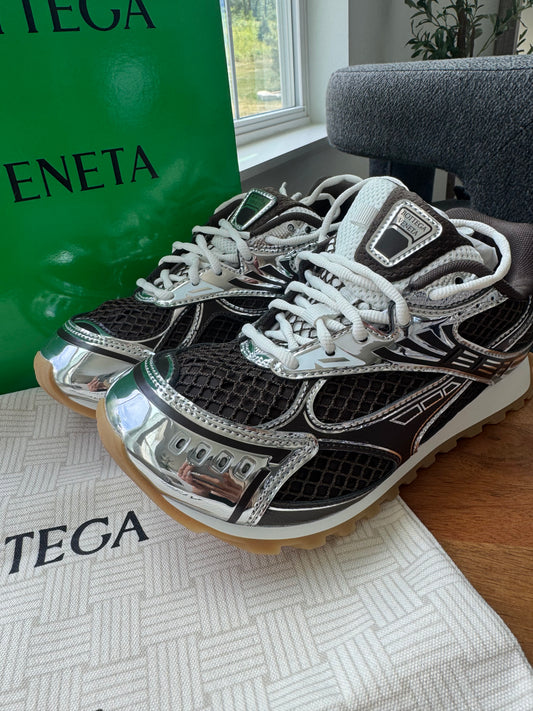 Tenis bottega cafe con plata talla 8 top quality