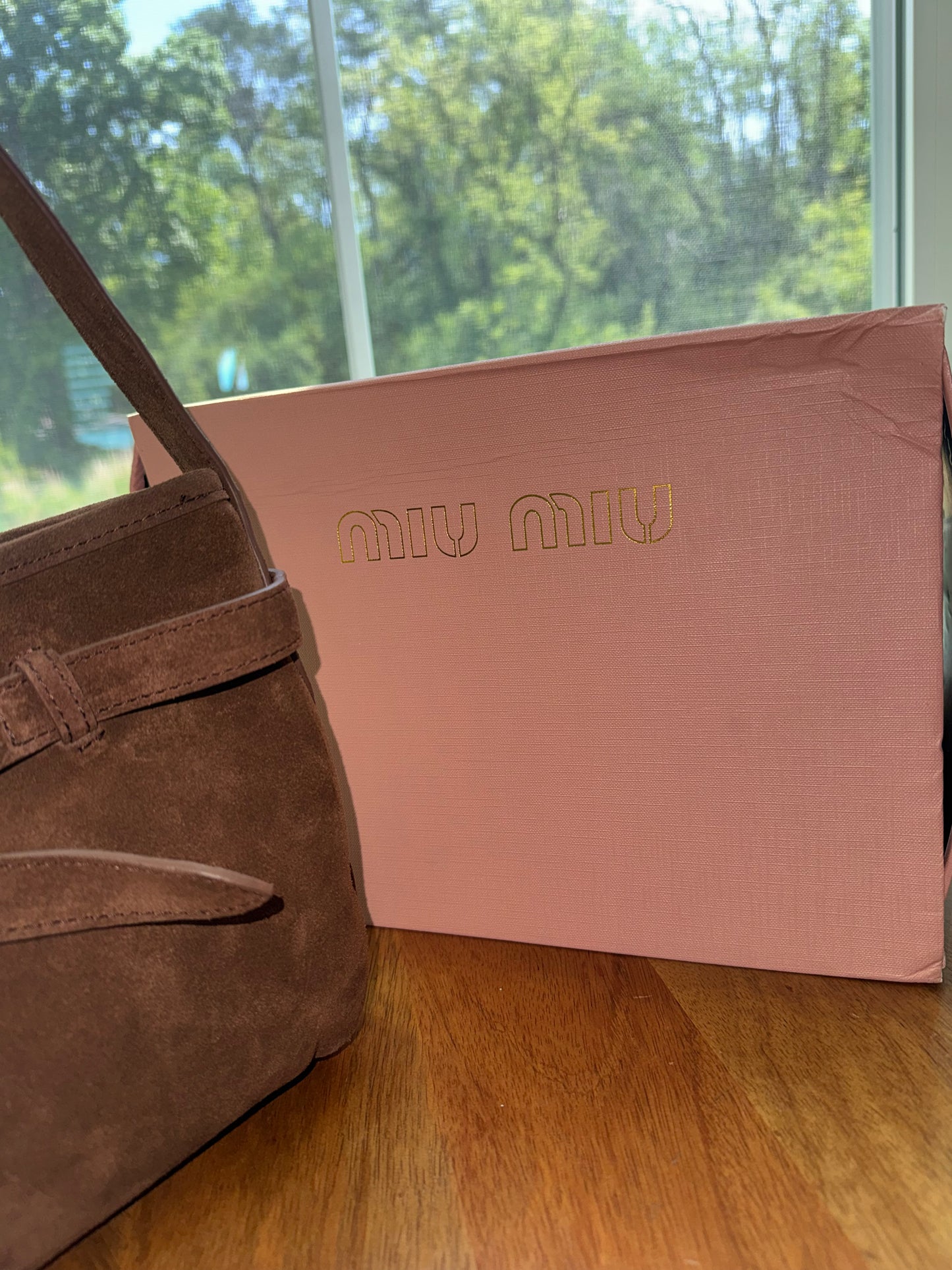 Bolsa Miu Miu café con caja