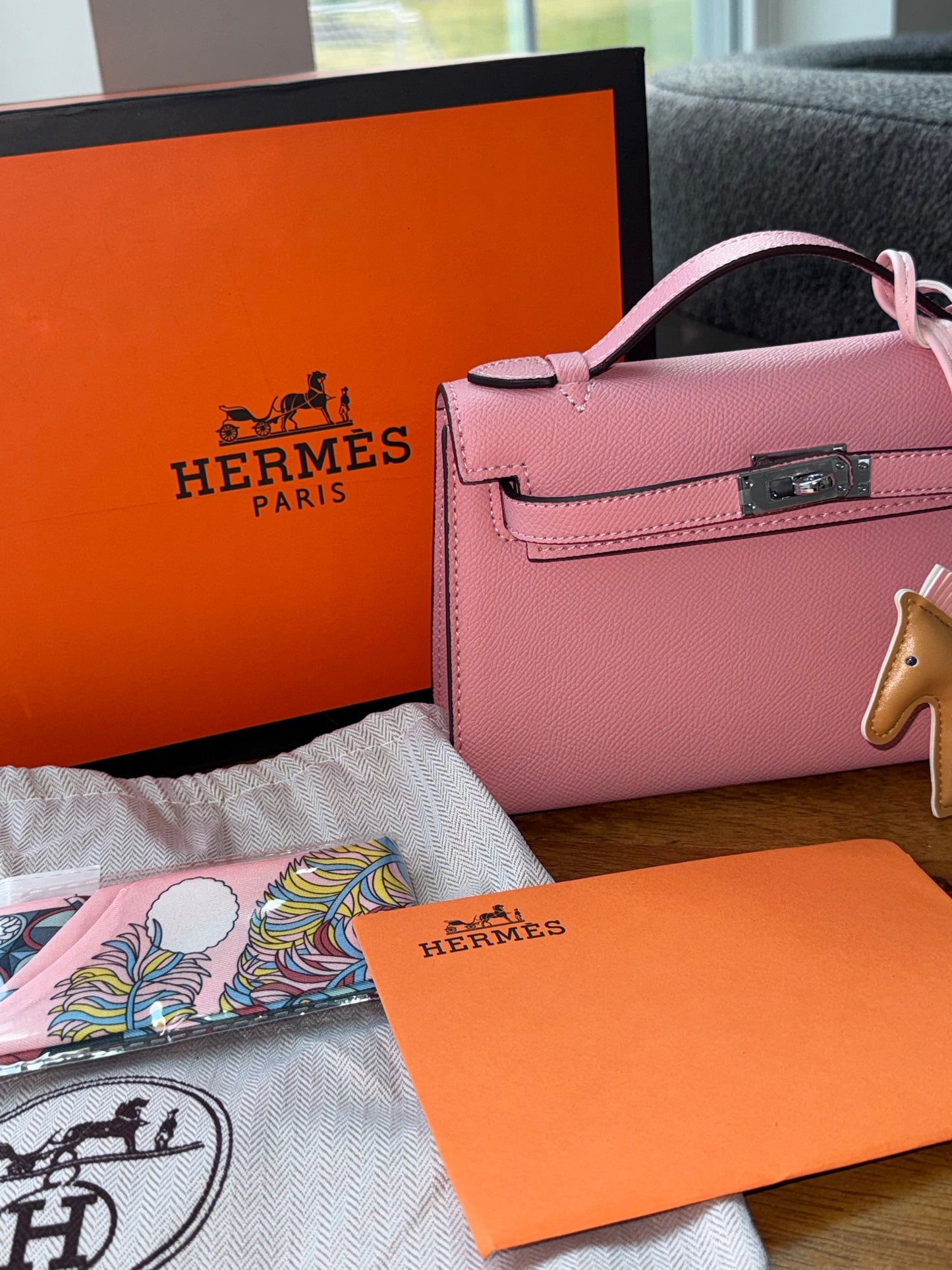 Bolsa Kelly Rosita con accesorios y caja top quality