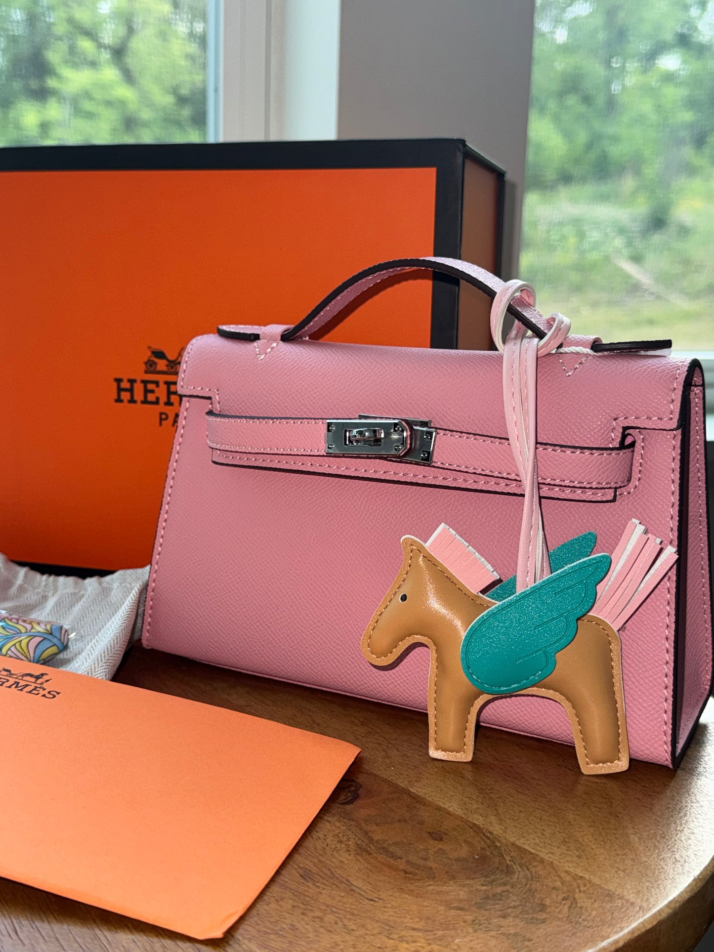 Bolsa Kelly Rosita con accesorios y caja top quality