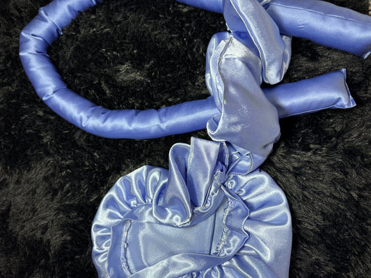 Hair roller baby blue satin
