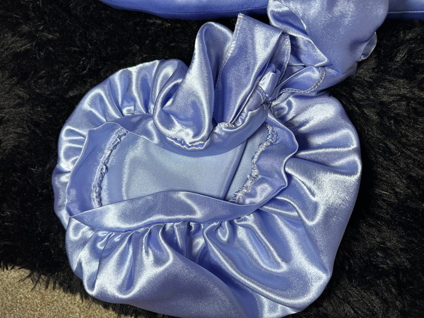 Hair roller baby blue satin