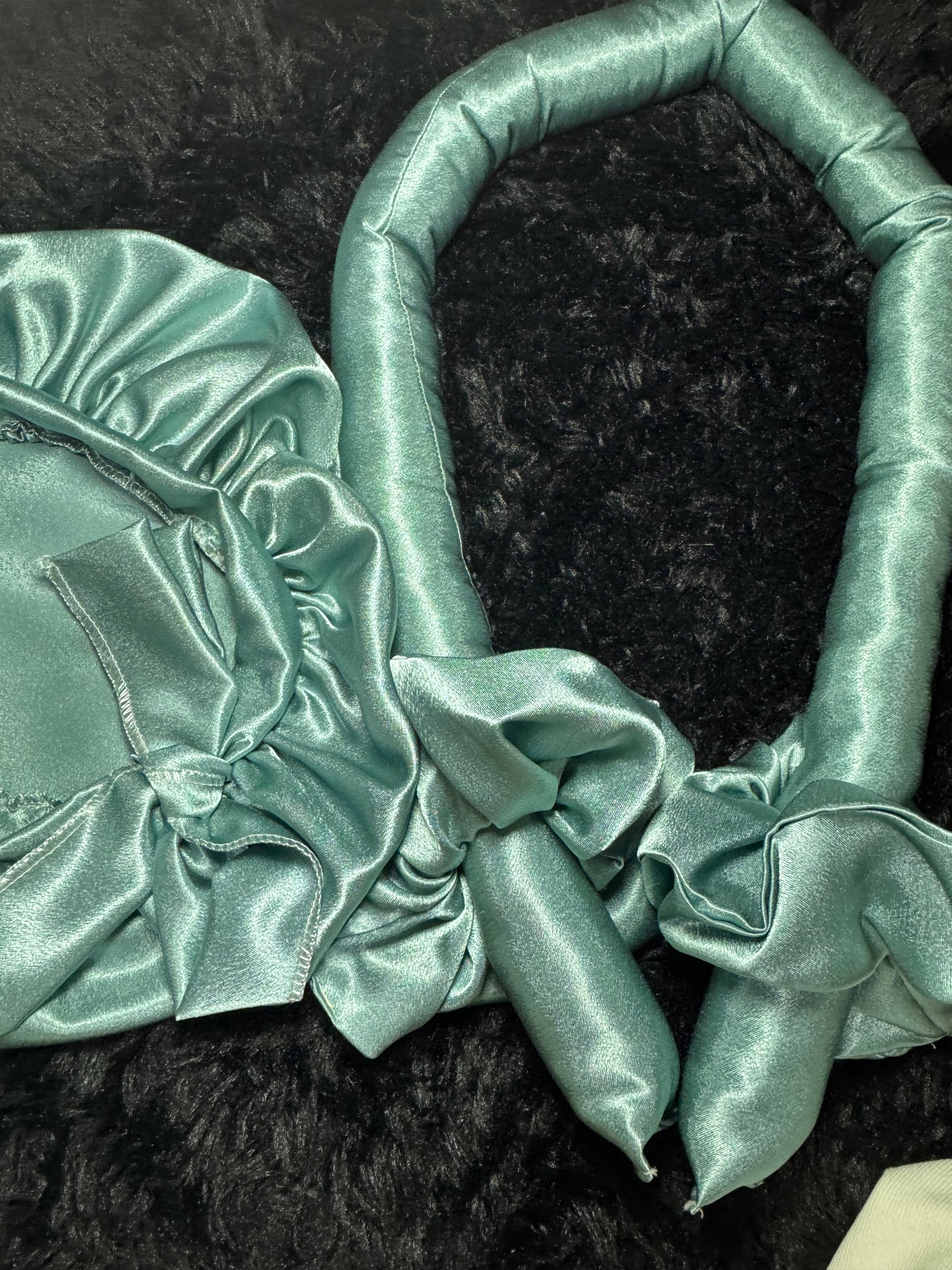 Hair roller mint satin