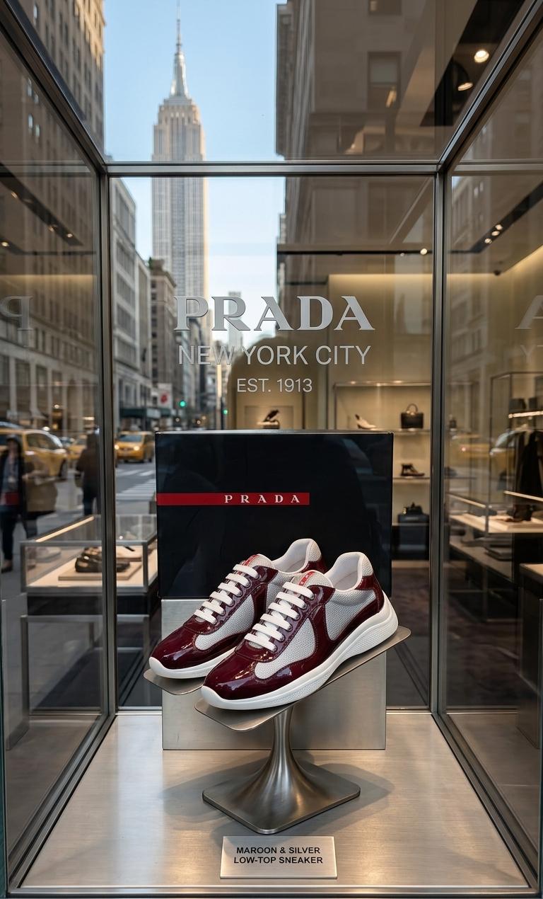 Tenis Prada talla 8 color vino