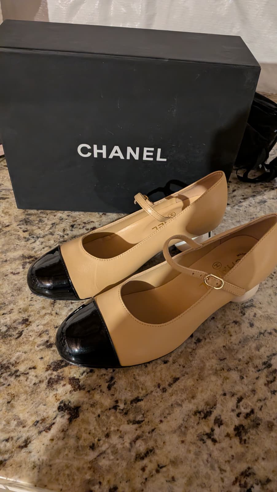 Tacones beige Chanel esfera talla 8 top quality