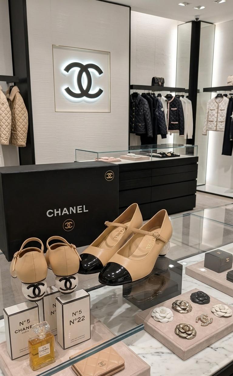 Tacones beige Chanel esfera talla 8 top quality