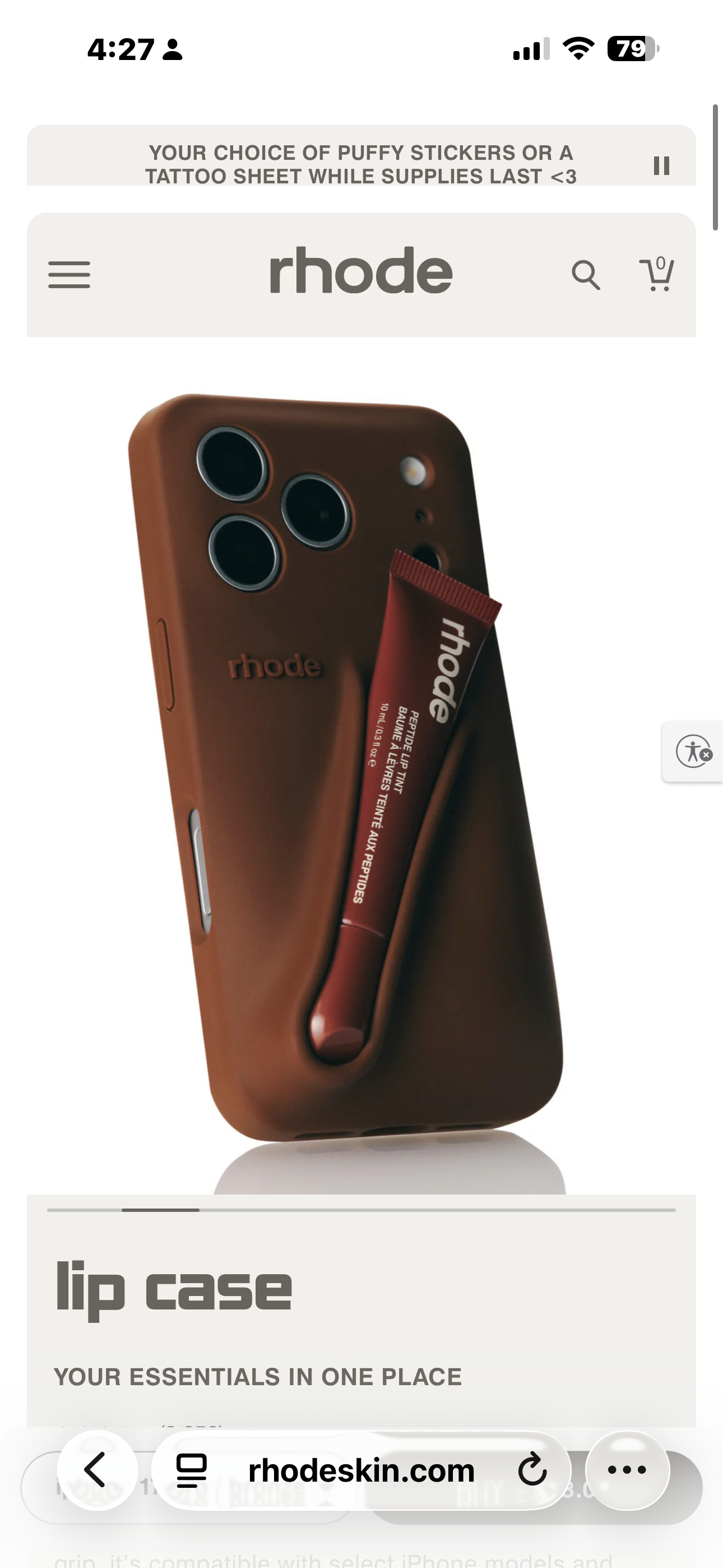 Case rhode original sin lipstick para iPhone 17 pro