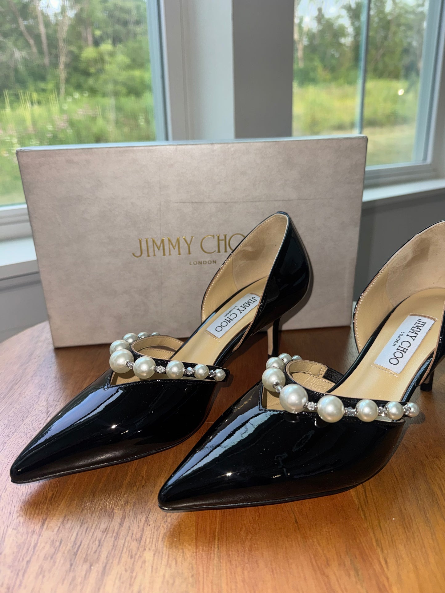 Tacones jimmy choo talla 8 top quality con Perla’s
