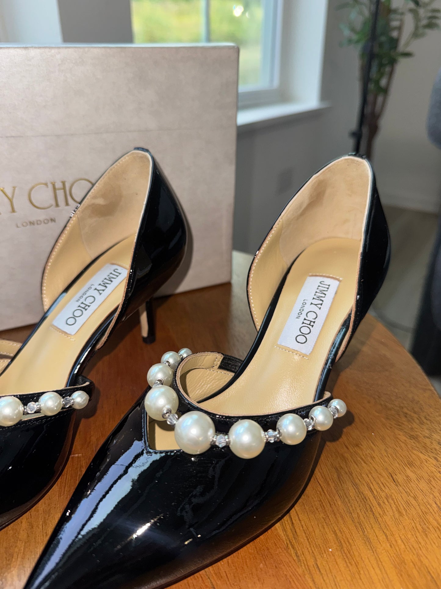 Tacones jimmy choo talla 8 top quality con Perla’s