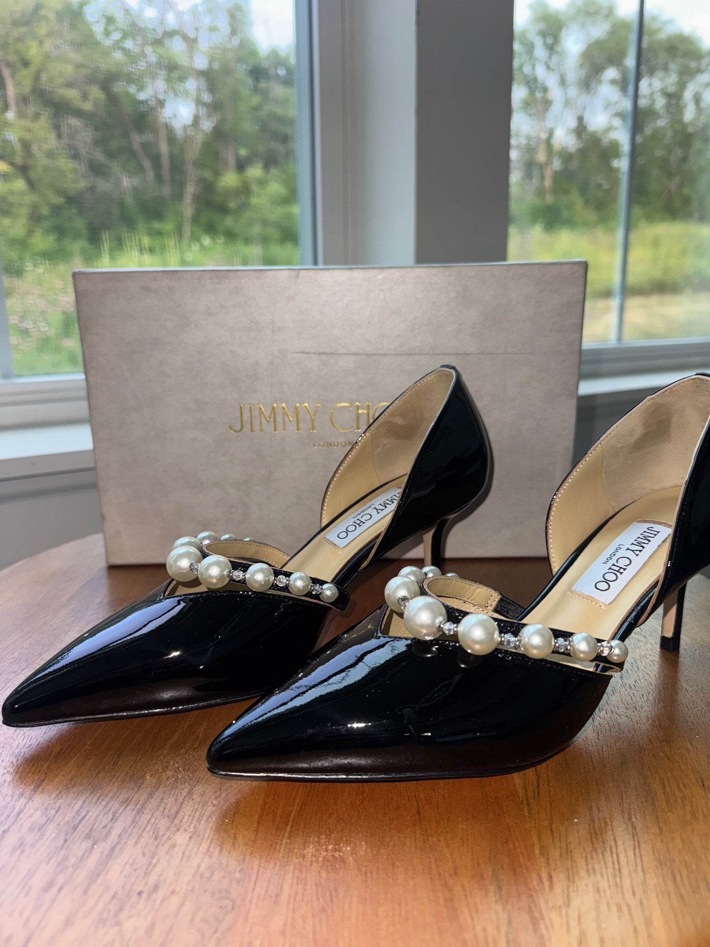 Tacones jimmy choo talla 8 top quality con Perla’s
