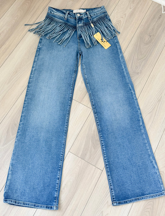 Pantalón mezclilla nuevo etiqueta XS pero viene super amplio y stretch