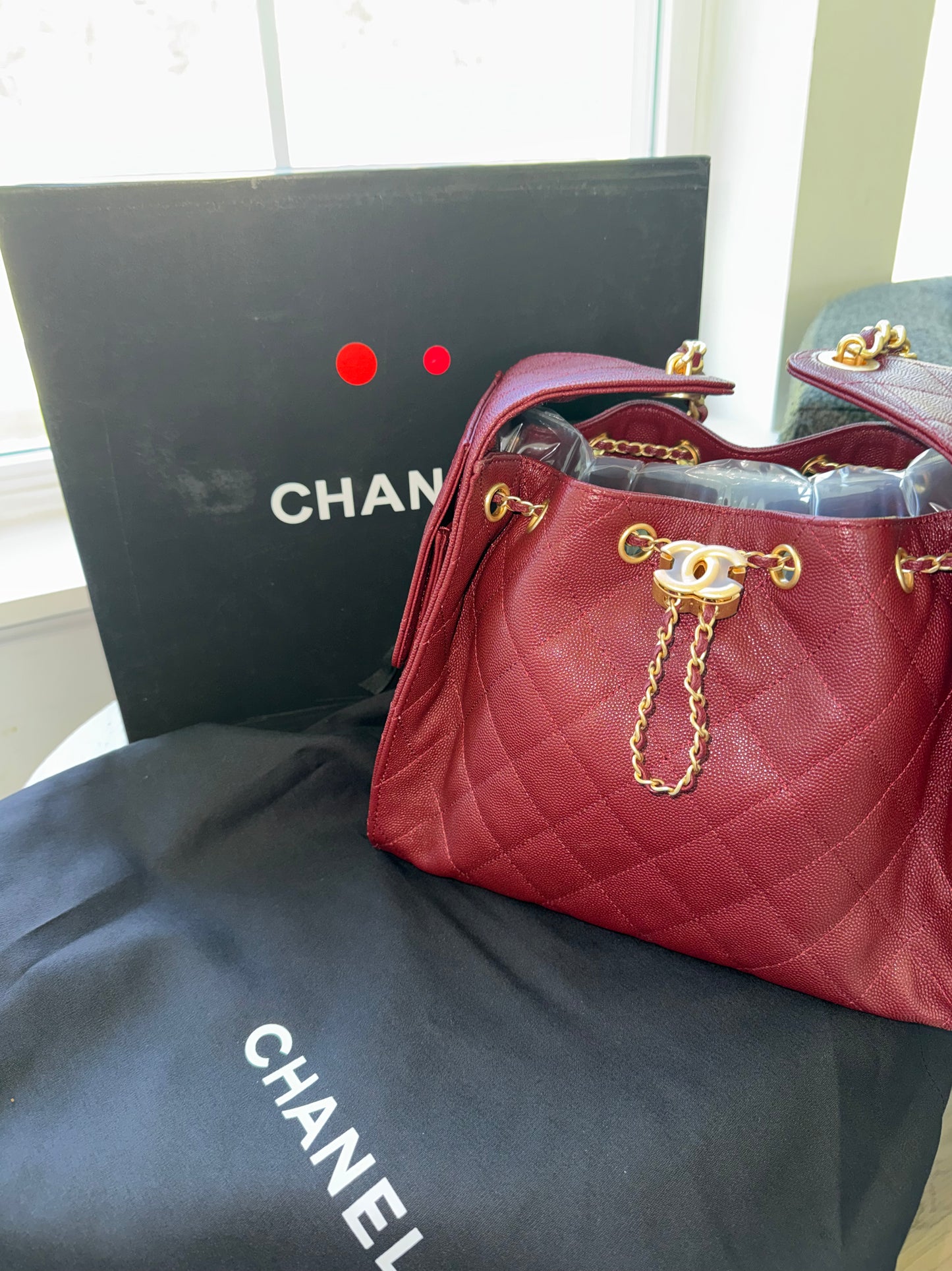 Bolsa Chanel 25 mediana top quality con caja y cubre polvo