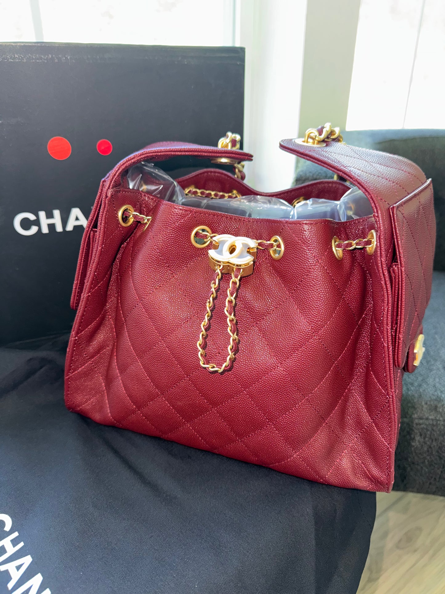 Bolsa Chanel 25 mediana top quality con caja y cubre polvo