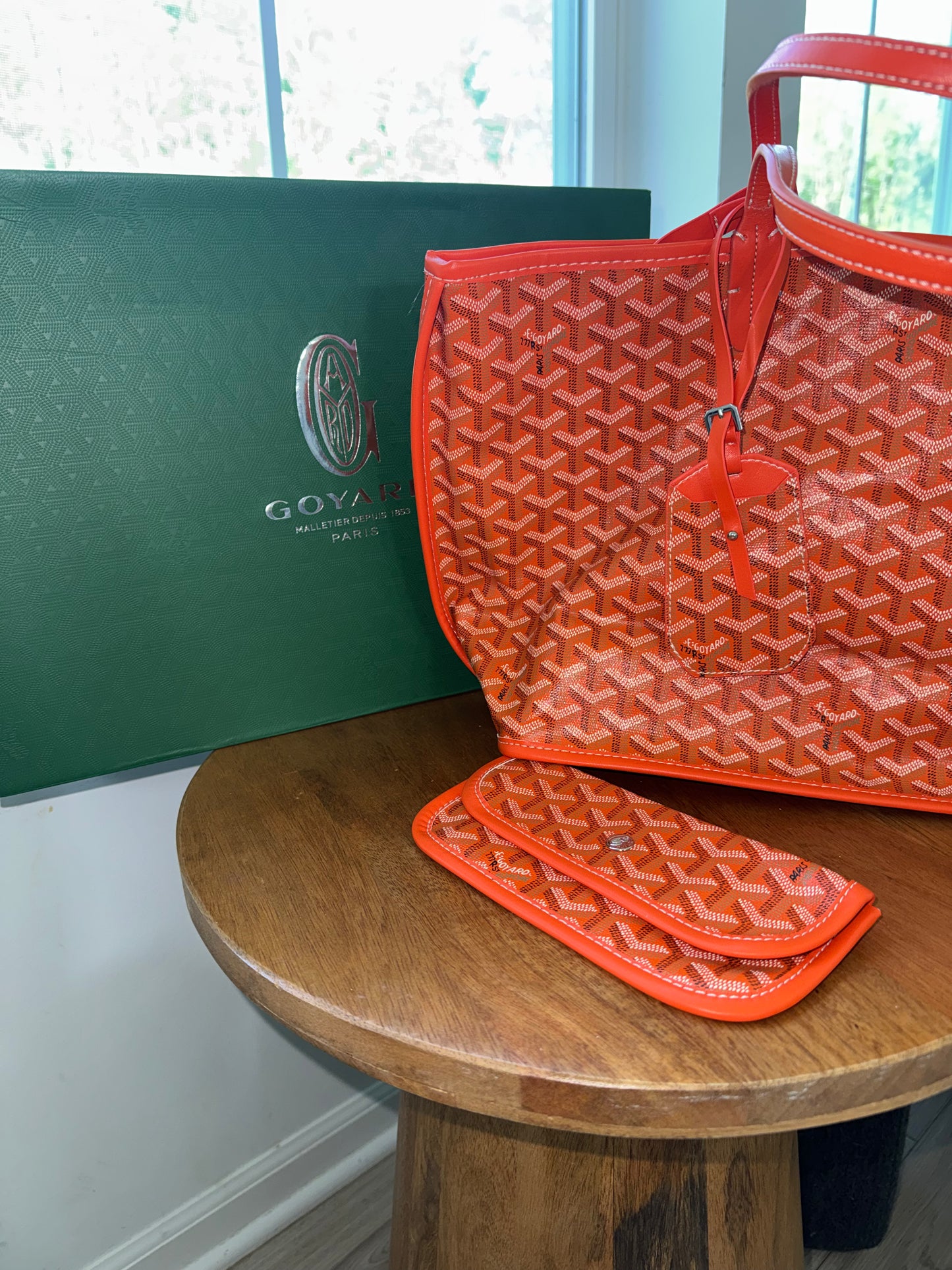 Bolsa goyard naranja top quality con cartera incluye caja