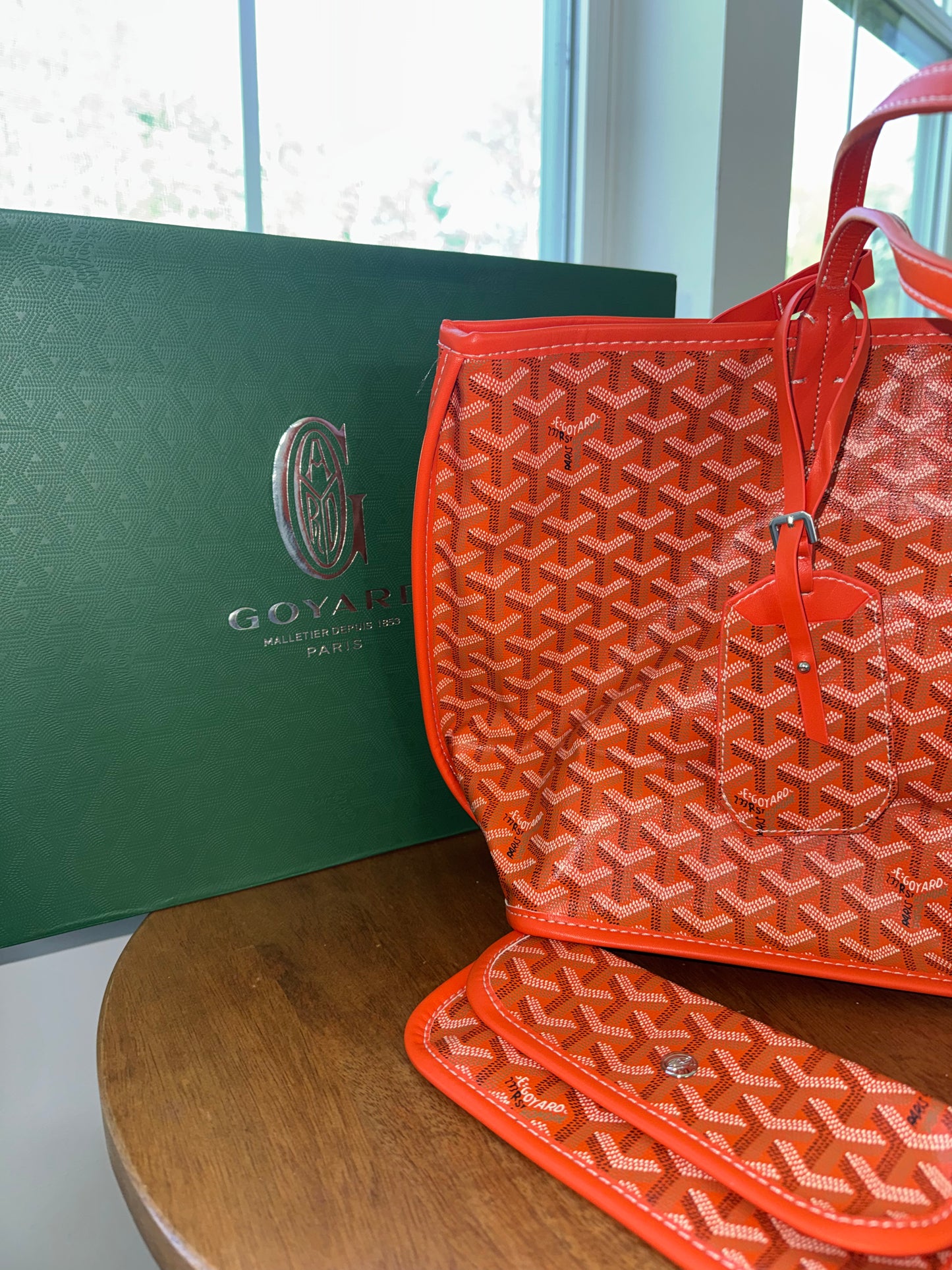 Bolsa goyard naranja top quality con cartera incluye caja