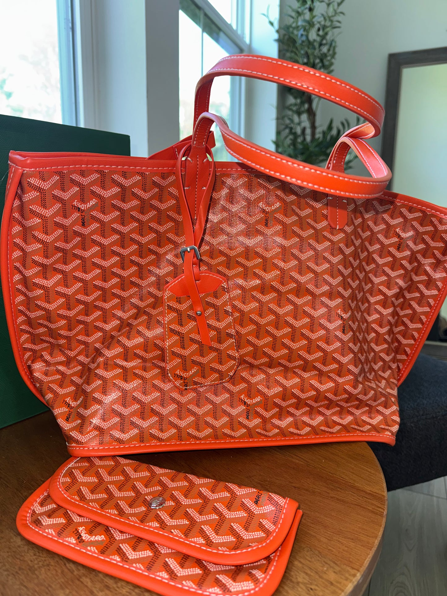 Bolsa goyard naranja top quality con cartera incluye caja