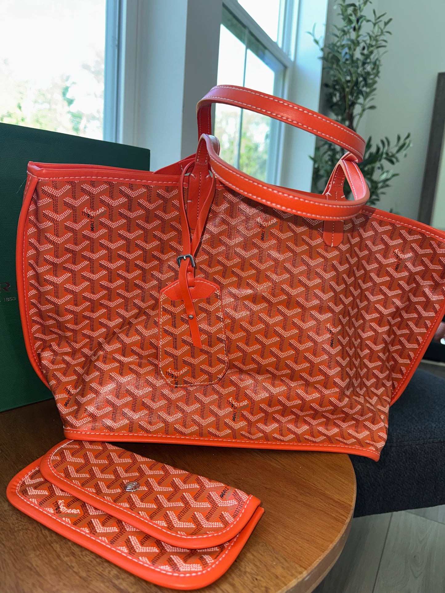 Bolsa goyard naranja top quality con cartera incluye caja