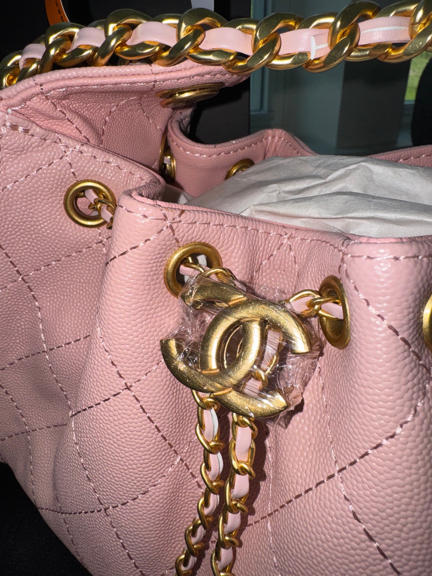 Bolsa Chanel 35 mediana Rosa top quality con caja y cubre polvo