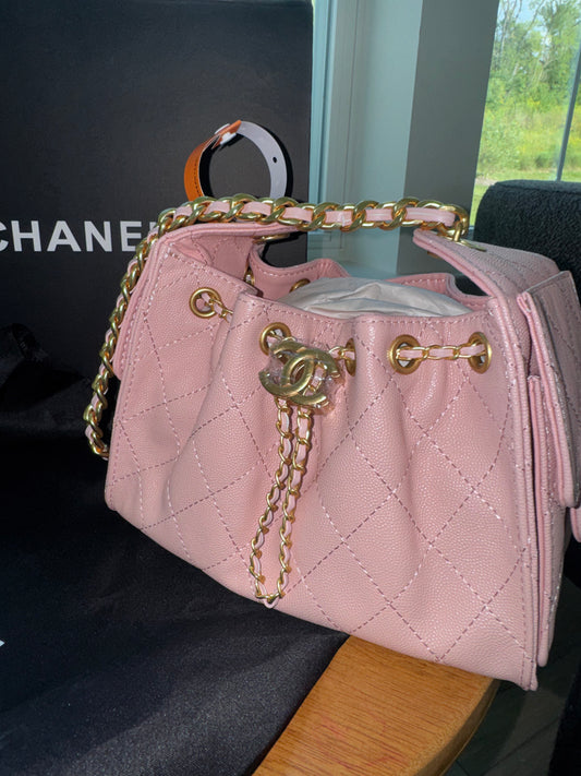 Bolsa Chanel 35 mediana Rosa top quality con caja y cubre polvo