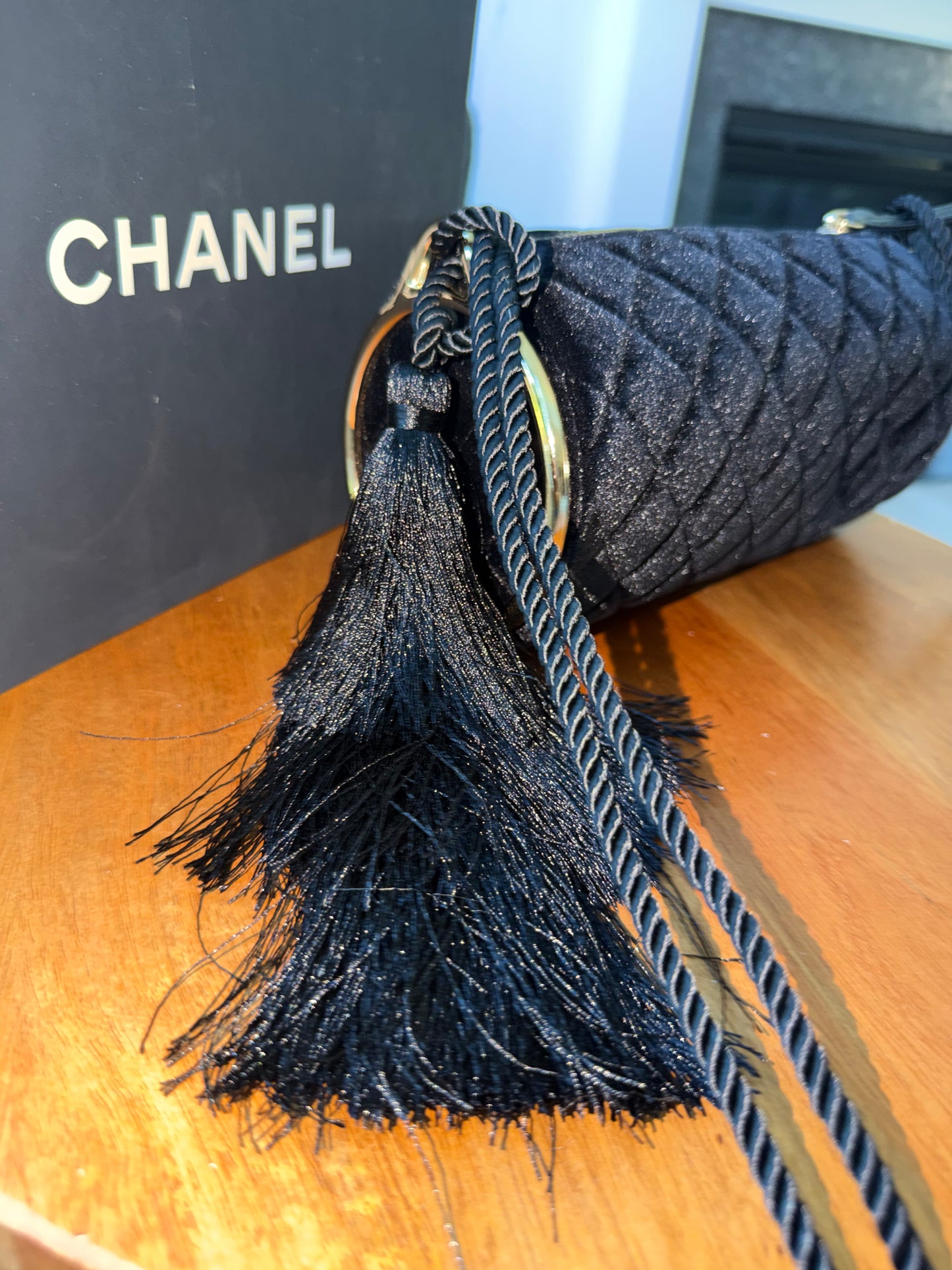 Bolsa Chanel negra terciopelo top quality