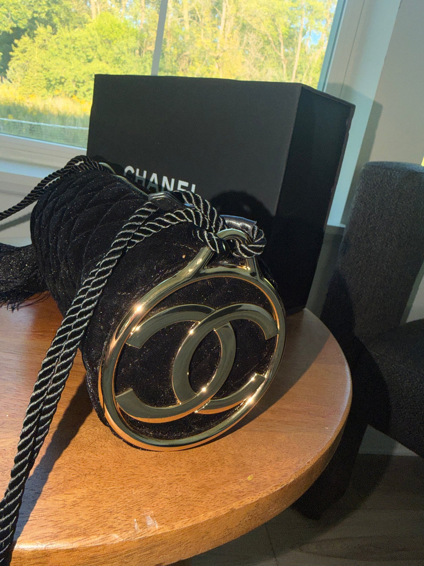 Bolsa Chanel negra terciopelo top quality
