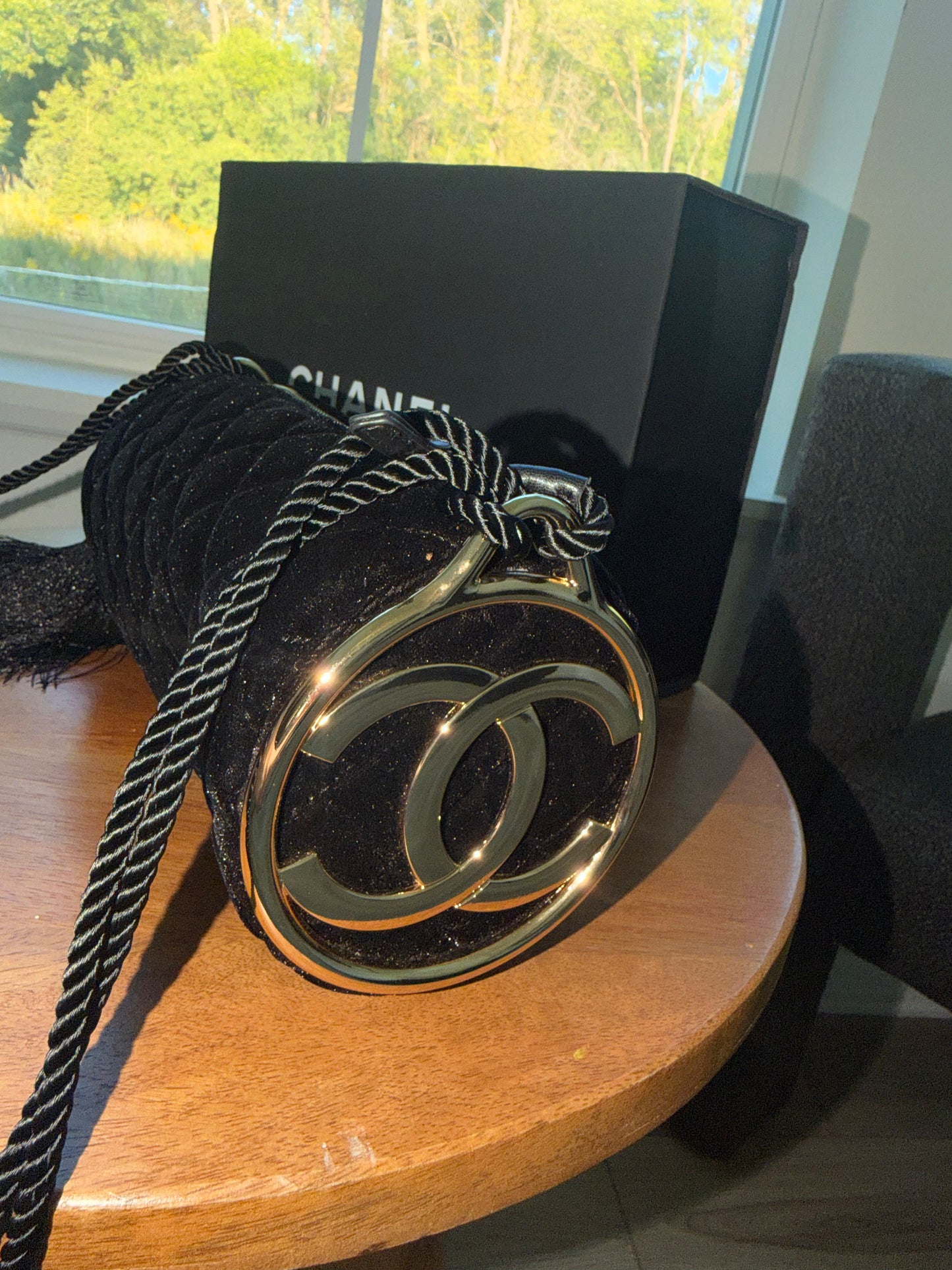Bolsa Chanel negra terciopelo top quality