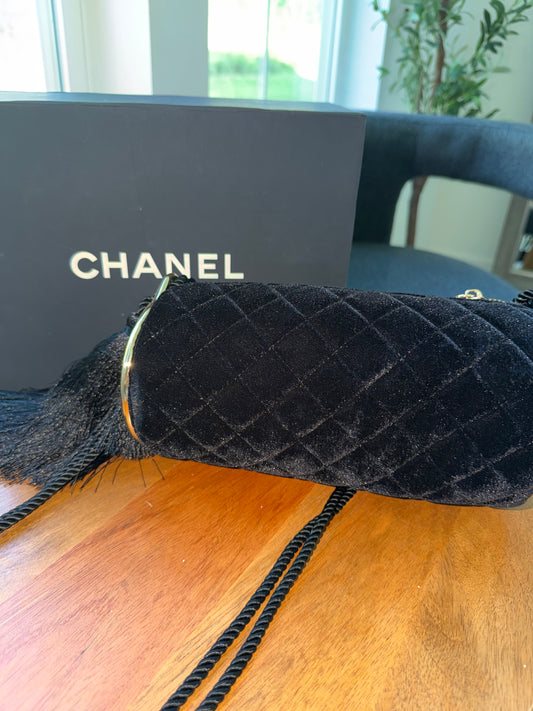 Bolsa Chanel negra terciopelo top quality