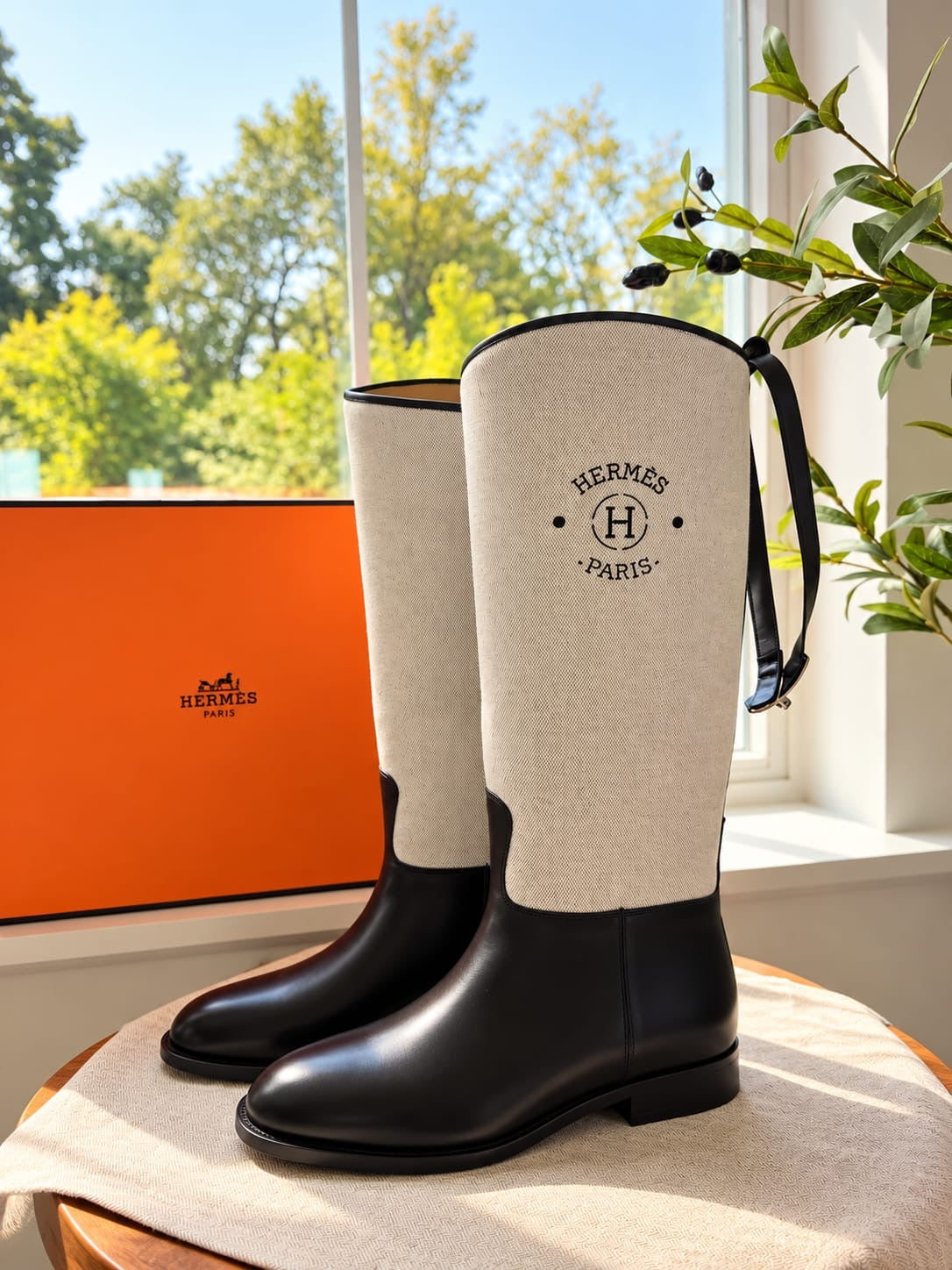 Botas Hermes talla 8 top quality con caja cubre y cubre polvo